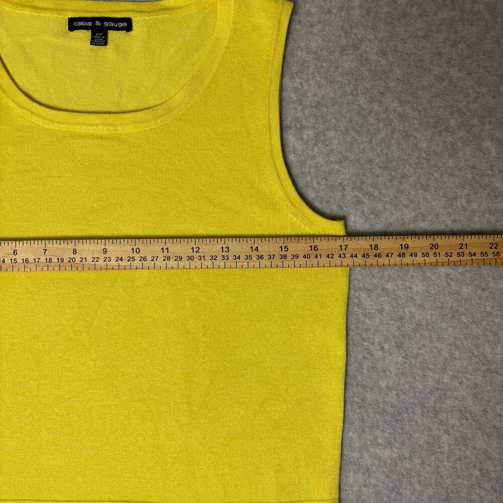 Women’s Bright Yellow Sleeveless Knit Top Size - S - Picture 2 of 7